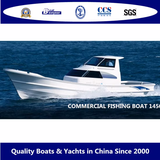 Bateau de pêche commercial en fibre de verre Bestyear 14,50 m